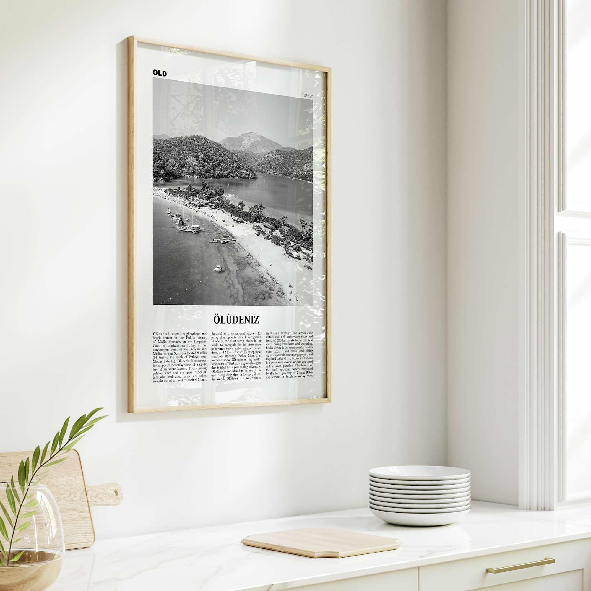 Oludeniz Print Black and White, Ölüdeniz Wall Art, Ölüdeniz Poster, Ölüdeniz Photo, Ölüdeniz Wall Décor, Turkey, Europe, Türkiye, Turkish