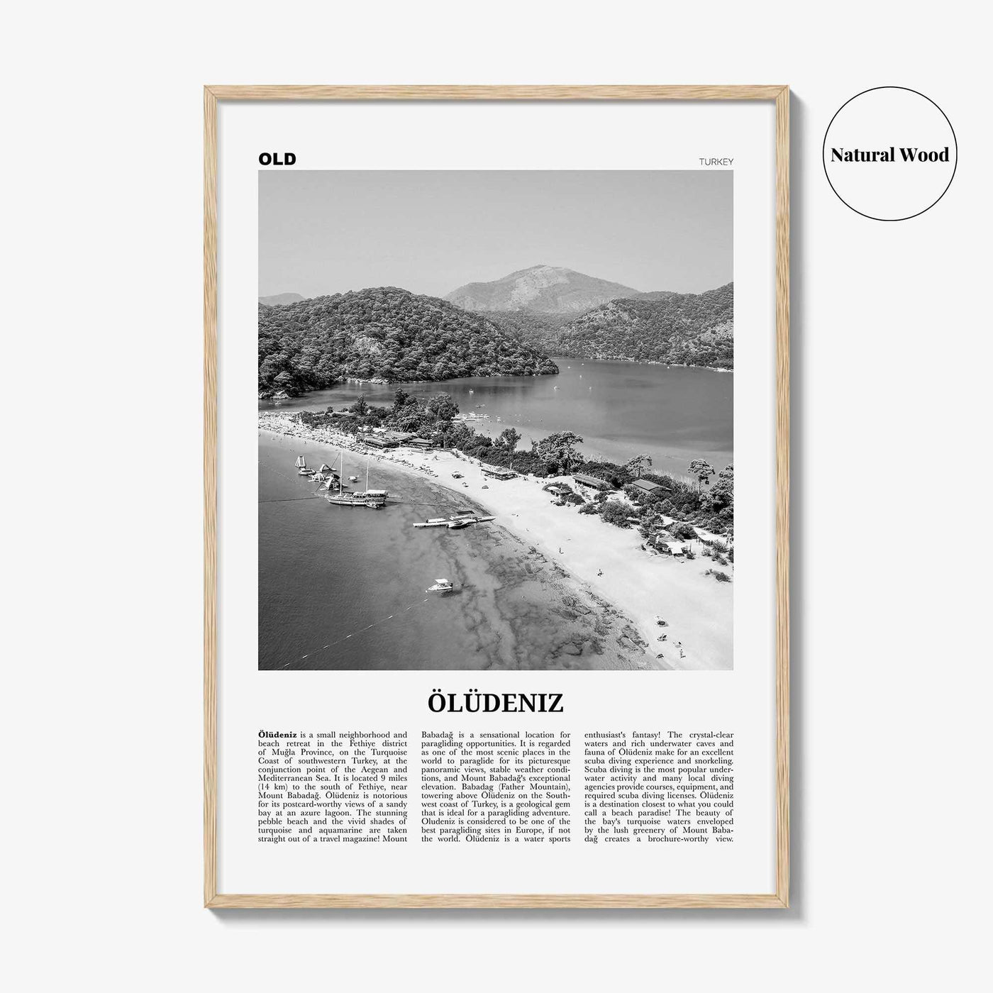Oludeniz Print Black and White, Ölüdeniz Wall Art, Ölüdeniz Poster, Ölüdeniz Photo, Ölüdeniz Wall Décor, Turkey, Europe, Türkiye, Turkish