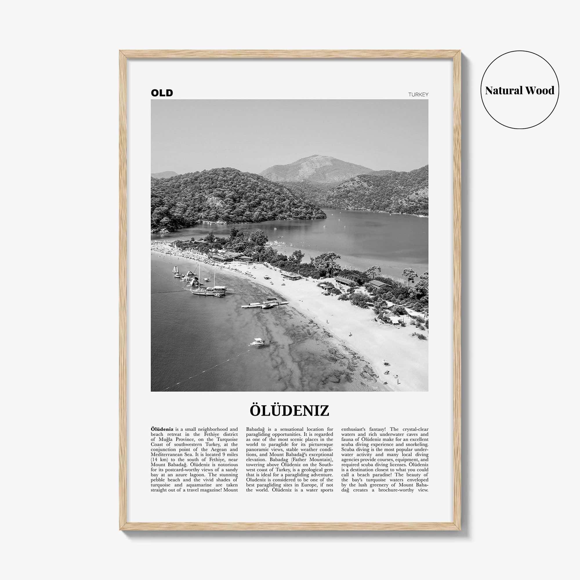 Oludeniz Print Black and White, Ölüdeniz Wall Art, Ölüdeniz Poster, Ölüdeniz Photo, Ölüdeniz Wall Décor, Turkey, Europe, Türkiye, Turkish
