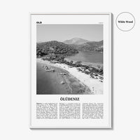 Oludeniz Print Black and White, Ölüdeniz Wall Art, Ölüdeniz Poster, Ölüdeniz Photo, Ölüdeniz Wall Décor, Turkey, Europe, Türkiye, Turkish