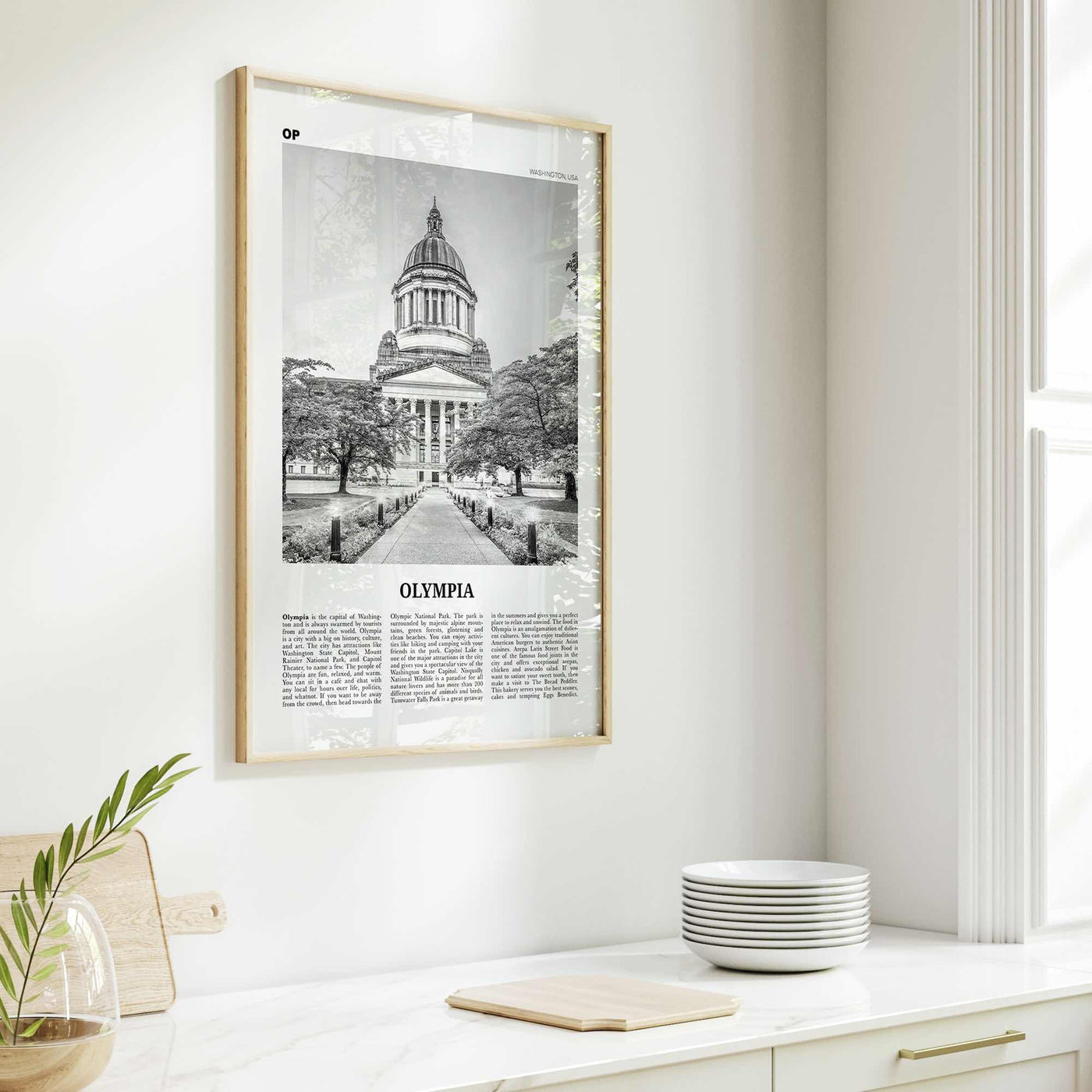 Olympia Print Black and White No 1, Olympia Wall Art, Olympia Poster, Olympia Photo, Olympia Wall Décor, Washington State, USA