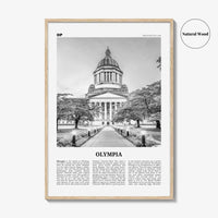 Olympia Print Black and White No 1, Olympia Wall Art, Olympia Poster, Olympia Photo, Olympia Wall Décor, Washington State, USA