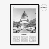 Olympia Print Black and White No 1, Olympia Wall Art, Olympia Poster, Olympia Photo, Olympia Wall Décor, Washington State, USA