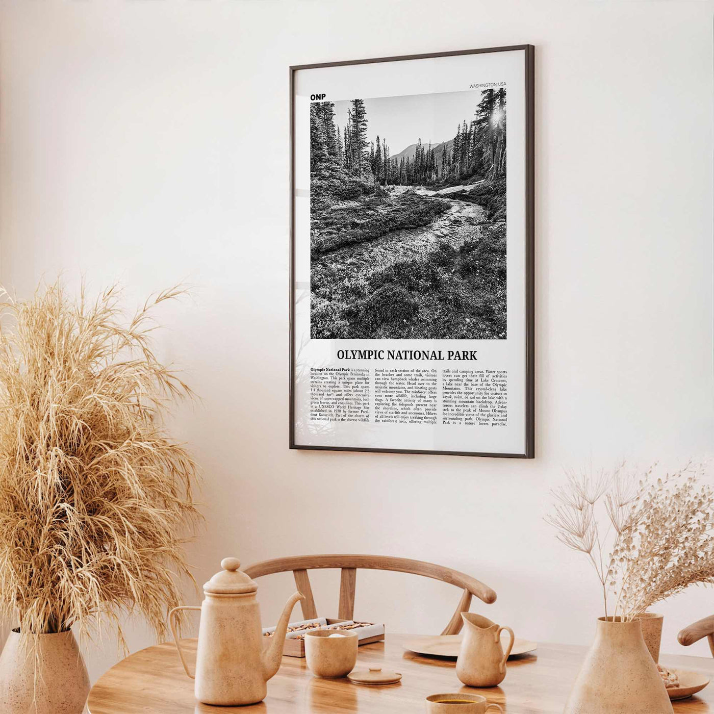Olympic National Park Print Black and White, Olympic Wall Art, Olympic Poster, Olympic Photo, Olympic Wall Décor, Washington, USA