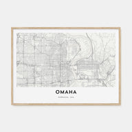Omaha Map Landscape Poster