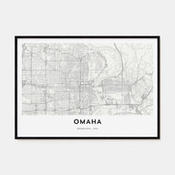 Omaha Map Landscape Poster