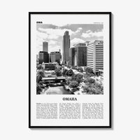 Omaha Print Black and White No 1, Omaha Wall Art, Omaha Poster, Omaha Photo, Omaha Wall Decor, Nebraska, USA, United States