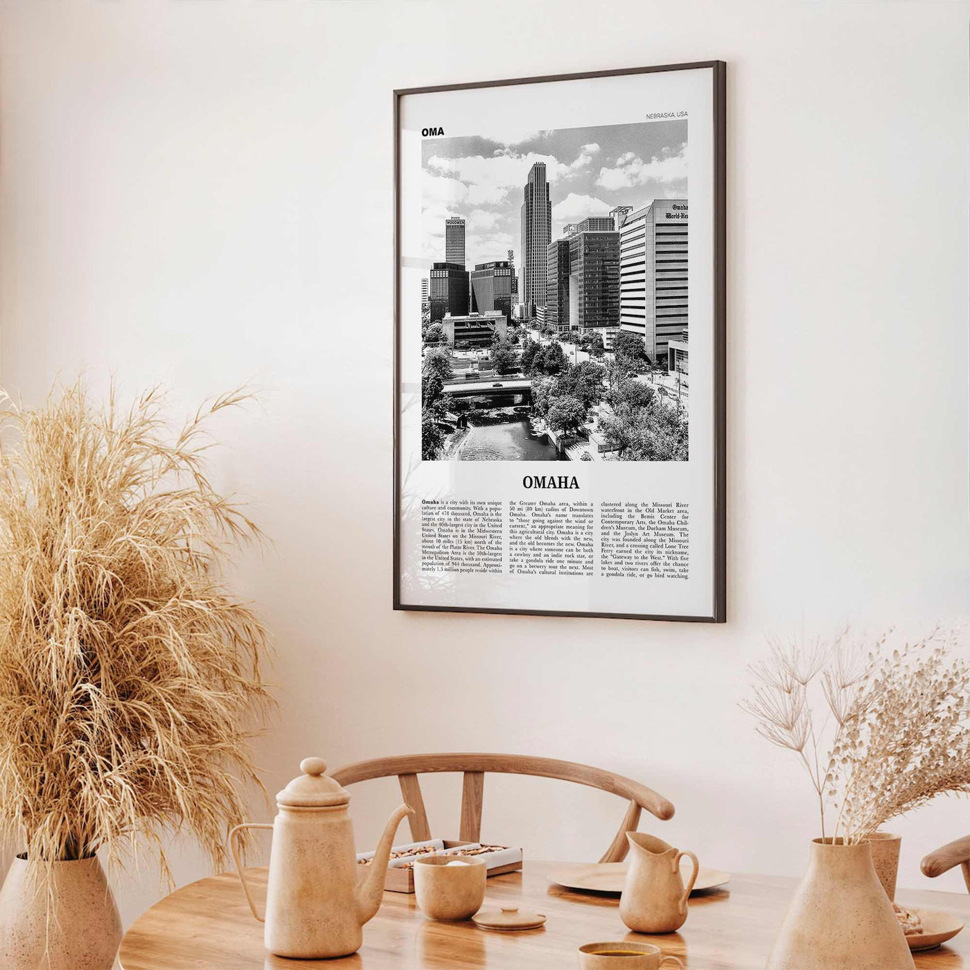 Omaha Print Black and White No 1, Omaha Wall Art, Omaha Poster, Omaha Photo, Omaha Wall Decor, Nebraska, USA, United States