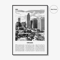 Omaha Print Black and White No 1, Omaha Wall Art, Omaha Poster, Omaha Photo, Omaha Wall Decor, Nebraska, USA, United States