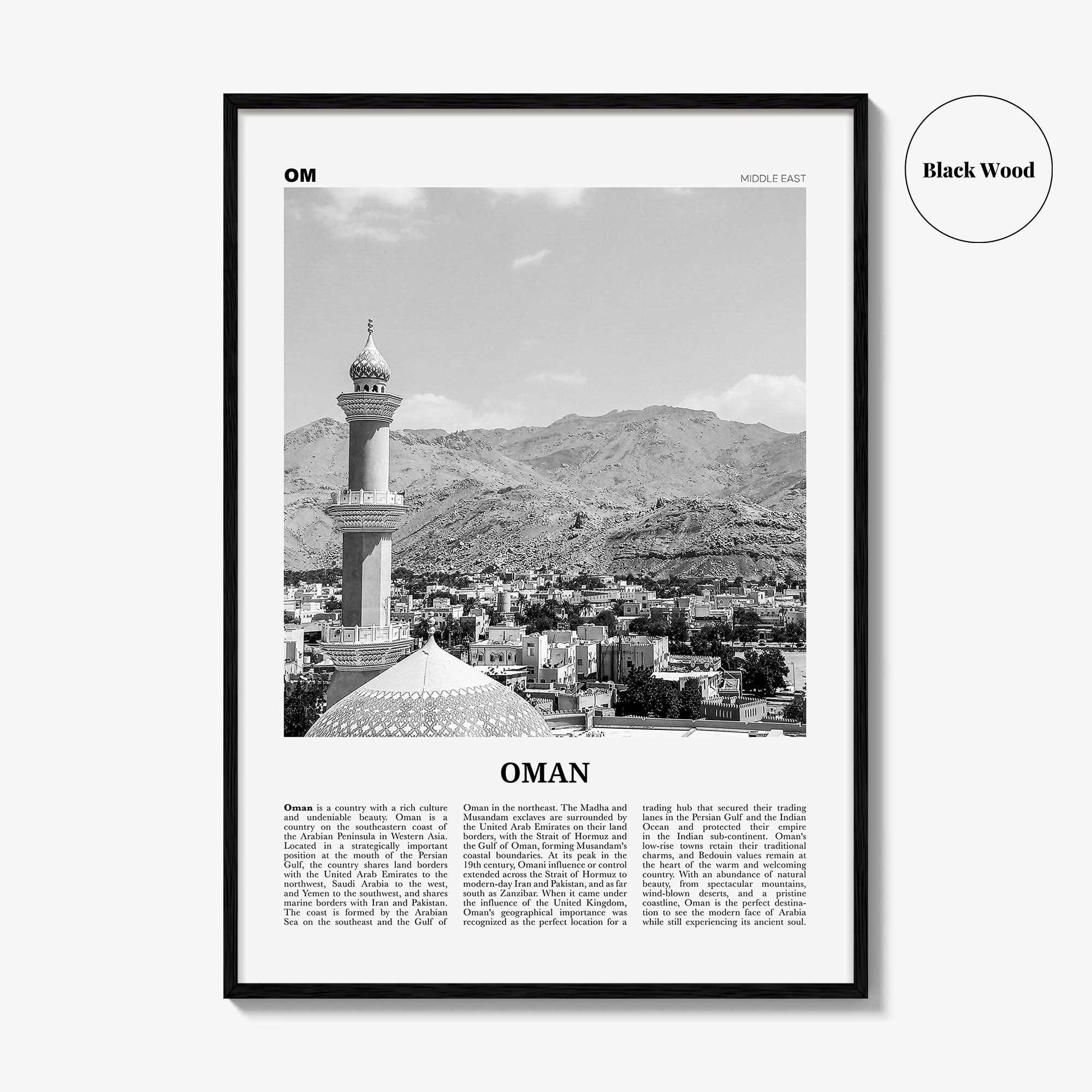 Oman Print Black and White, Oman Wall Art, Oman Poster, Oman Photo, Oman Wall Decor, ʻUmān, Muscat, Persian, Middle East