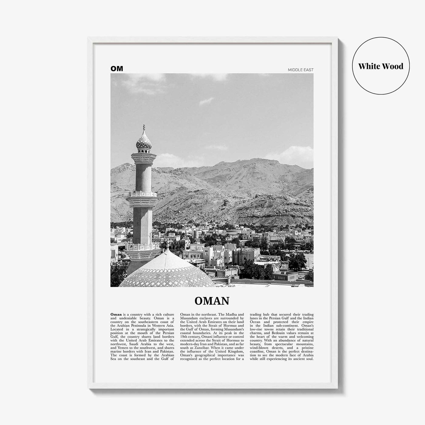Oman Print Black and White, Oman Wall Art, Oman Poster, Oman Photo, Oman Wall Decor, ʻUmān, Muscat, Persian, Middle East