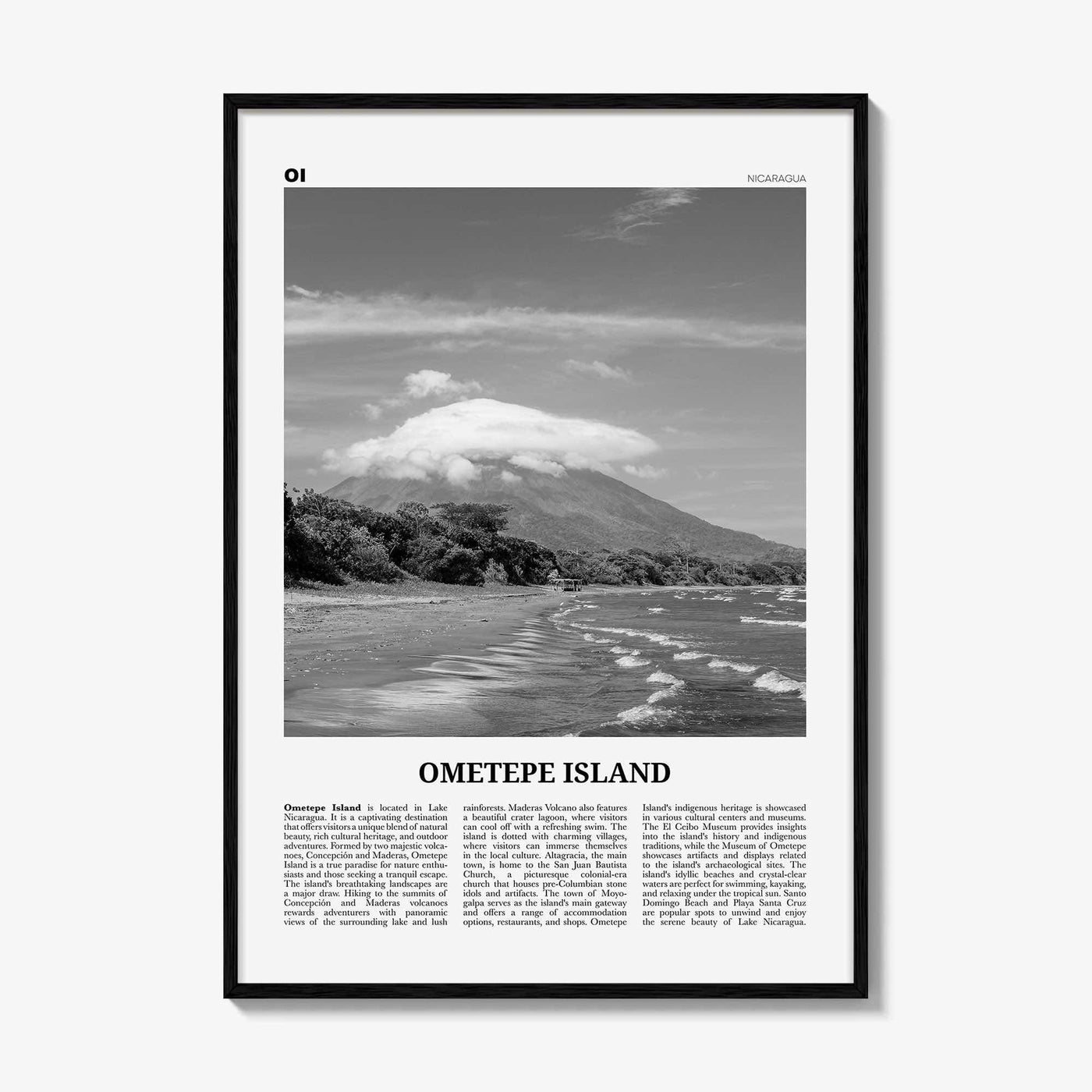 Ometepe Island Print Black and White, Ometepe Island Wall Art, Ometepe Island Poster, Ometepe Island Photo, Ometepe Wall Décor, Nicaragua