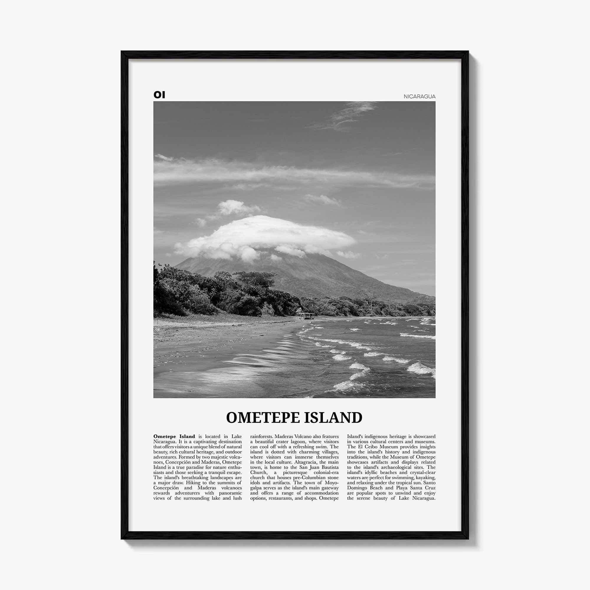 Ometepe Island Print Black and White, Ometepe Island Wall Art, Ometepe Island Poster, Ometepe Island Photo, Ometepe Wall Décor, Nicaragua