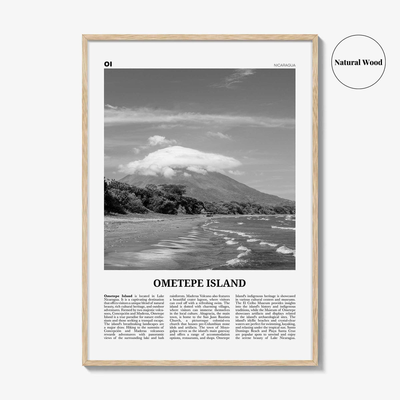 Ometepe Island Print Black and White, Ometepe Island Wall Art, Ometepe Island Poster, Ometepe Island Photo, Ometepe Wall Décor, Nicaragua