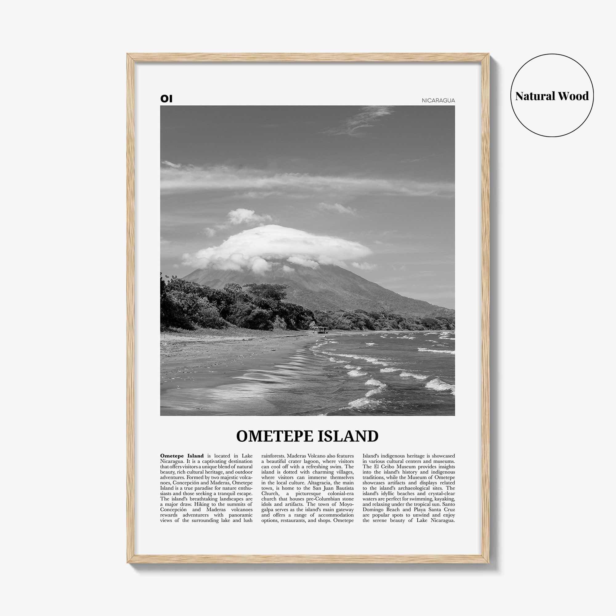 Ometepe Island Print Black and White, Ometepe Island Wall Art, Ometepe Island Poster, Ometepe Island Photo, Ometepe Wall Décor, Nicaragua