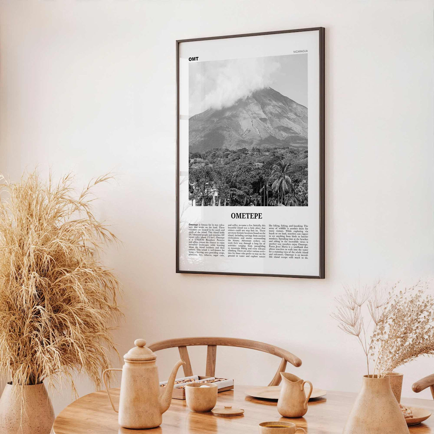 Ometepe Print Black and White, Ometepe Wall Art, Ometepe Poster, Ometepe Photo, Ometepe Wall Décor, Ometepe Map, Nicaragua