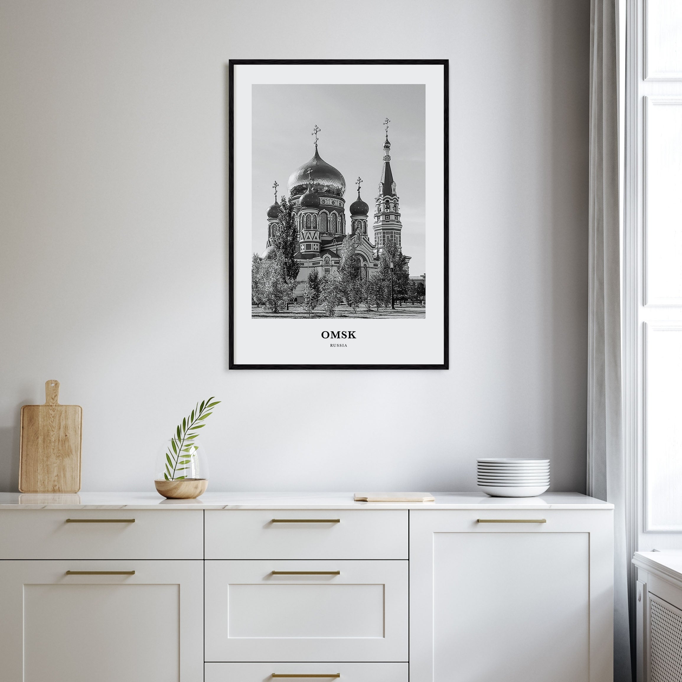 Omsk Portrait B&W Poster