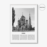 Omsk Print Black and White, Omsk Wall Art, Omsk Poster, Omsk Photo, Omsk Wall Décor, Omsk Map, Russia
