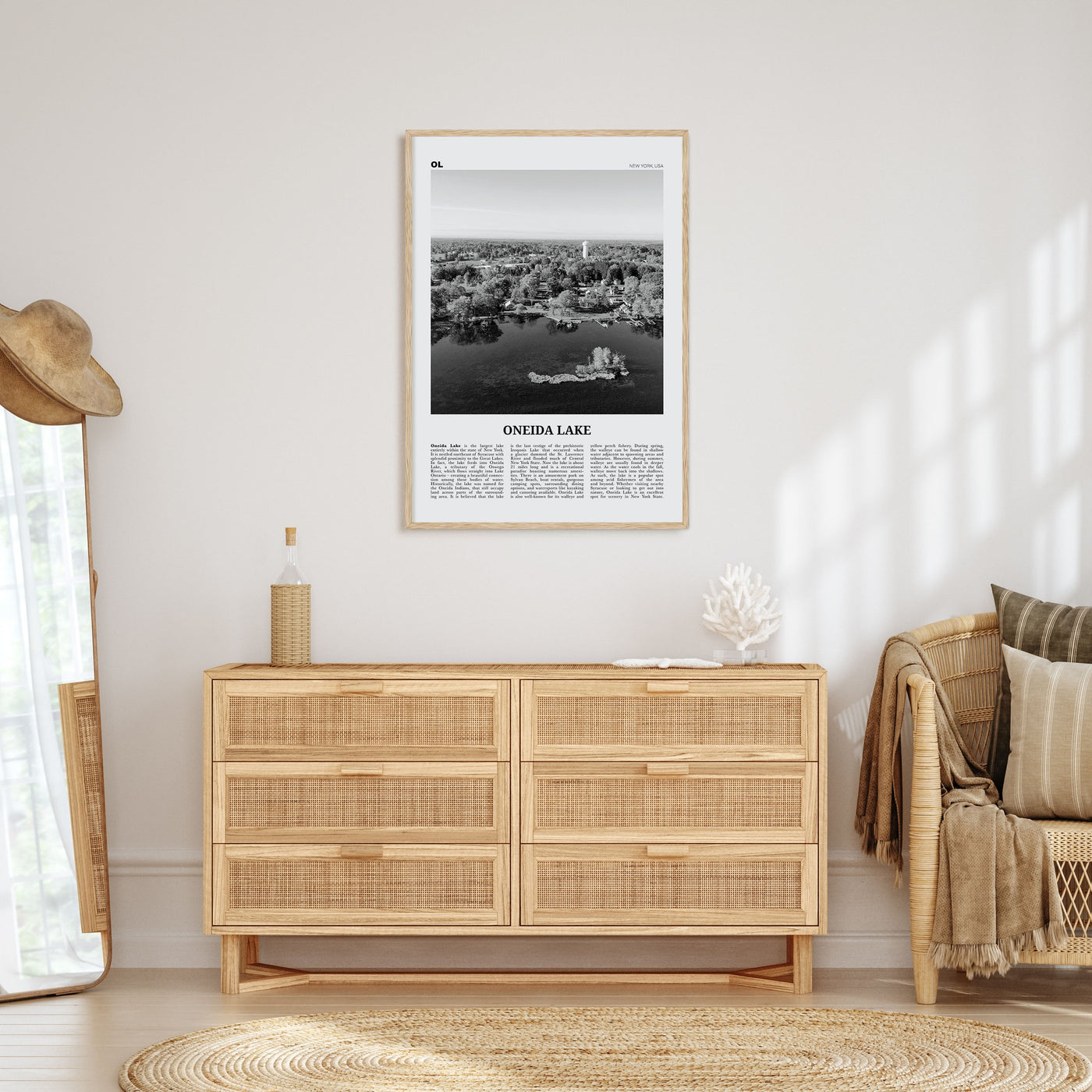 Oneida Lake Travel B&W Poster