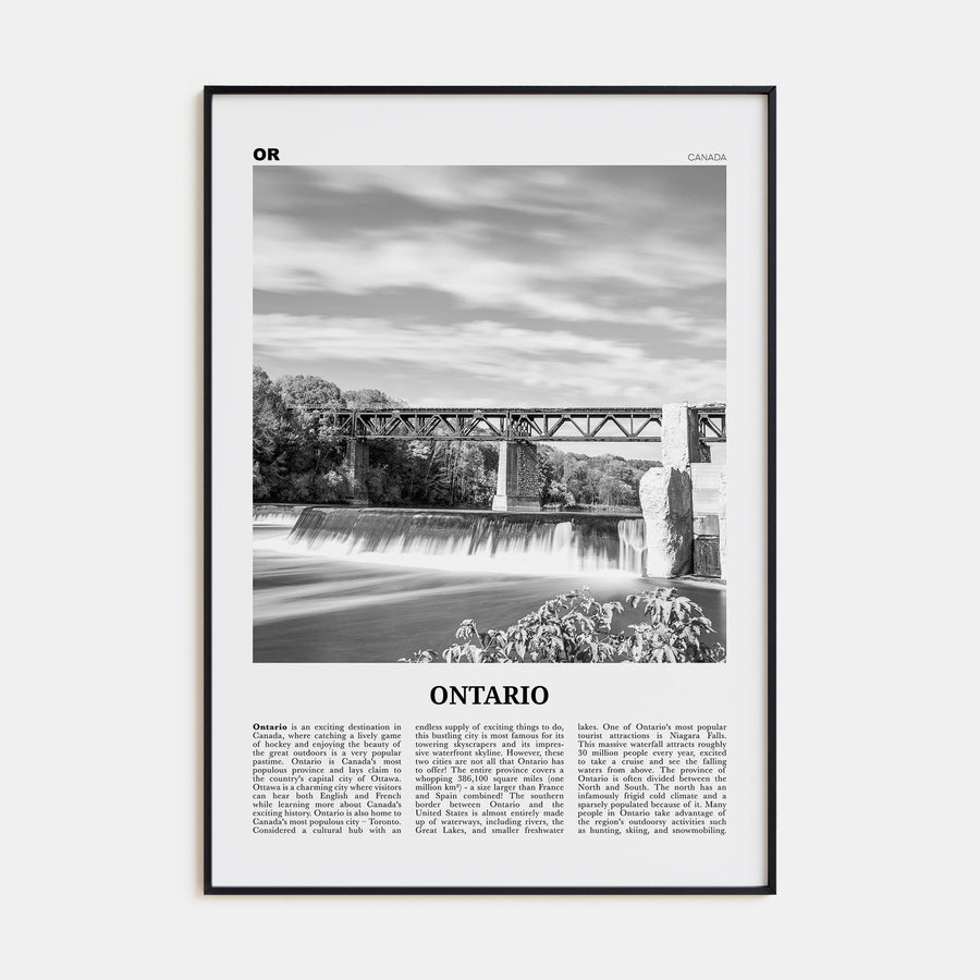 Ontario Travel B&W Poster