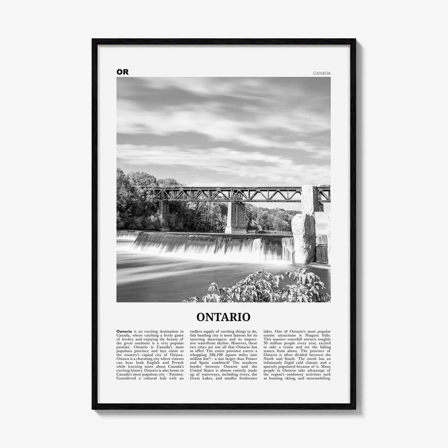 Ontario Print Black and White, Ontario Wall Art, Ontario Poster, Ontario Photo, Ontario Wall Decor, Toronto, Canada