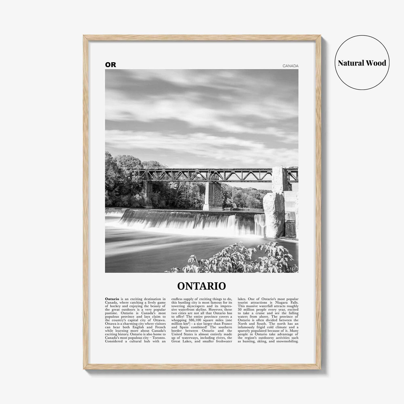 Ontario Print Black and White, Ontario Wall Art, Ontario Poster, Ontario Photo, Ontario Wall Decor, Toronto, Canada