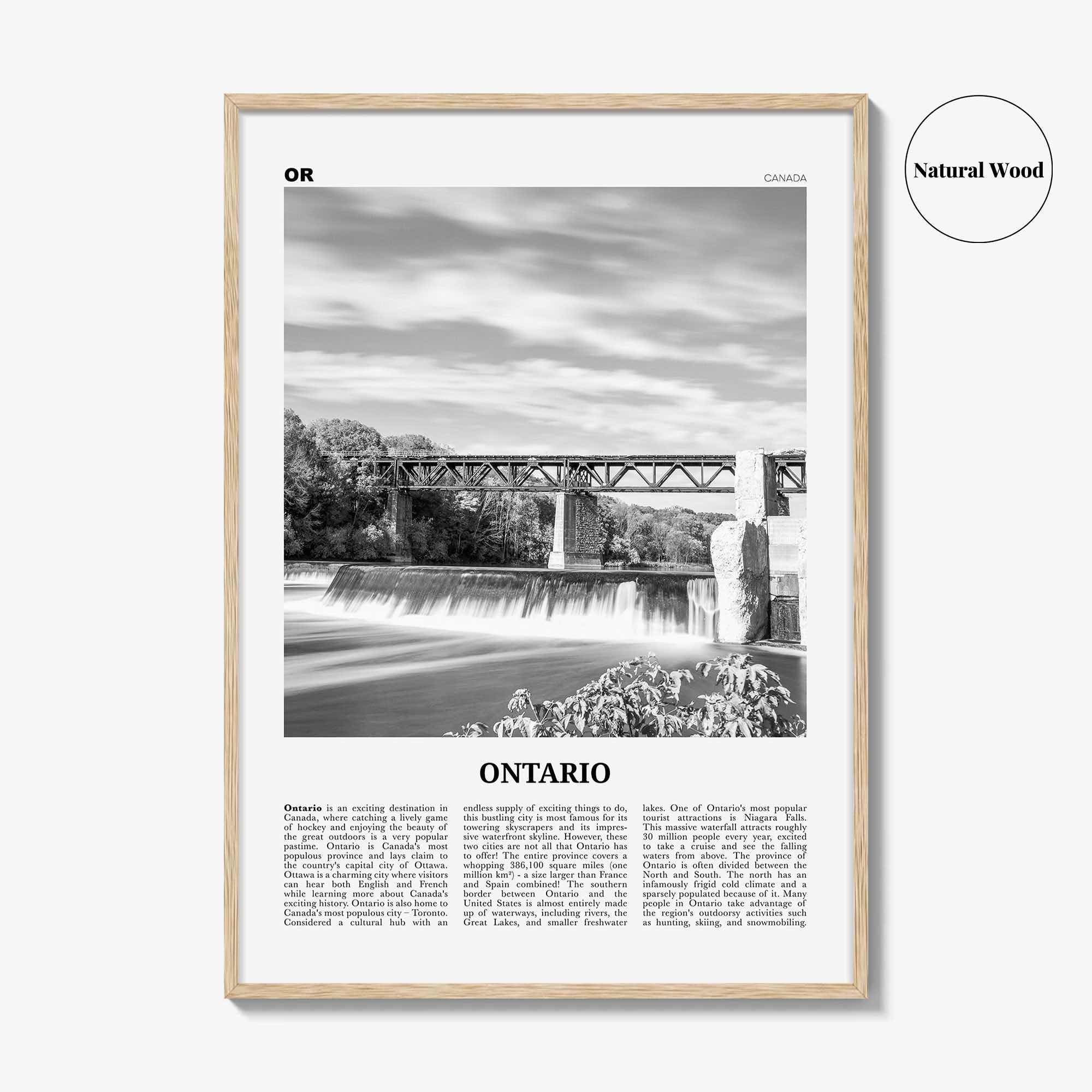 Ontario Print Black and White, Ontario Wall Art, Ontario Poster, Ontario Photo, Ontario Wall Decor, Toronto, Canada