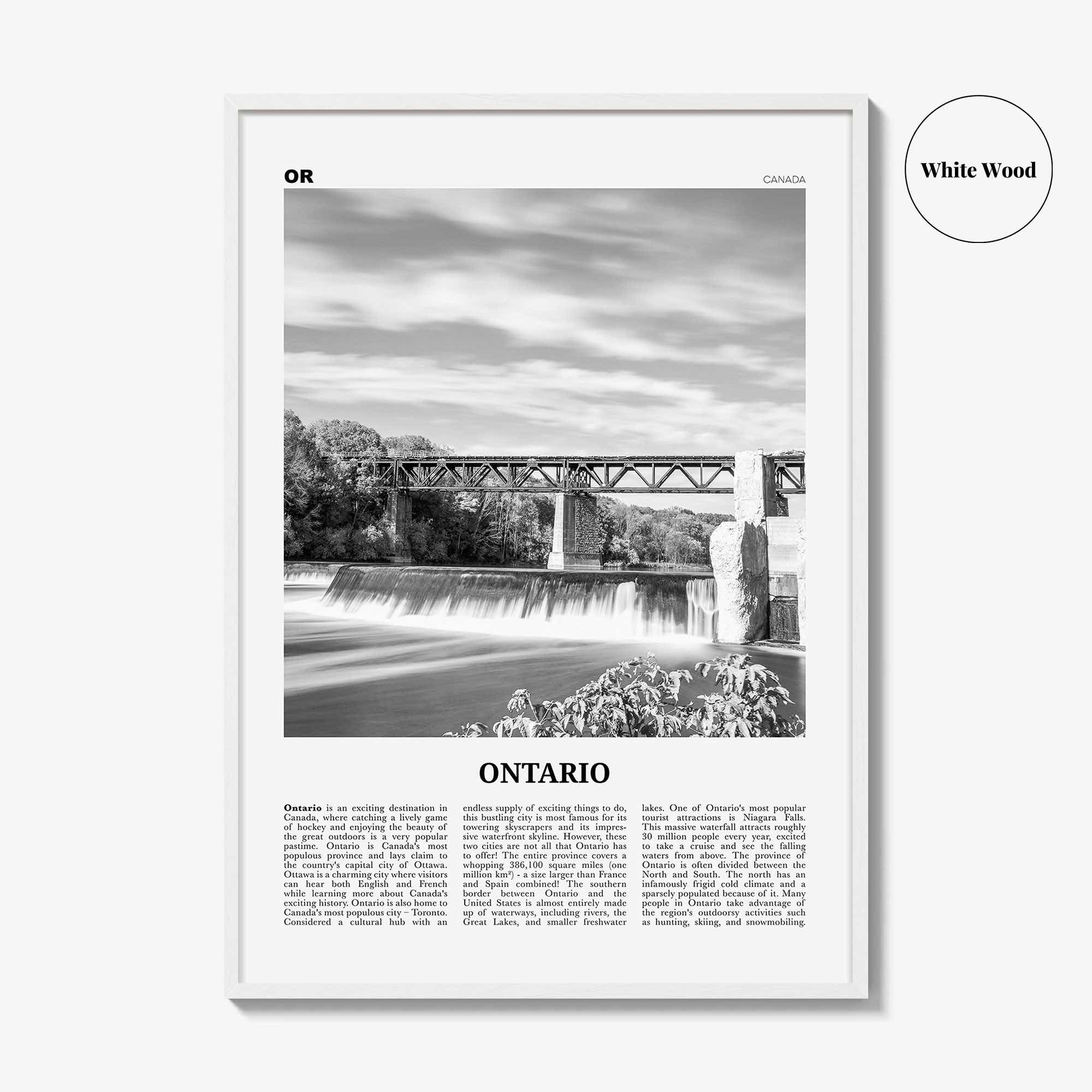 Ontario Print Black and White, Ontario Wall Art, Ontario Poster, Ontario Photo, Ontario Wall Decor, Toronto, Canada