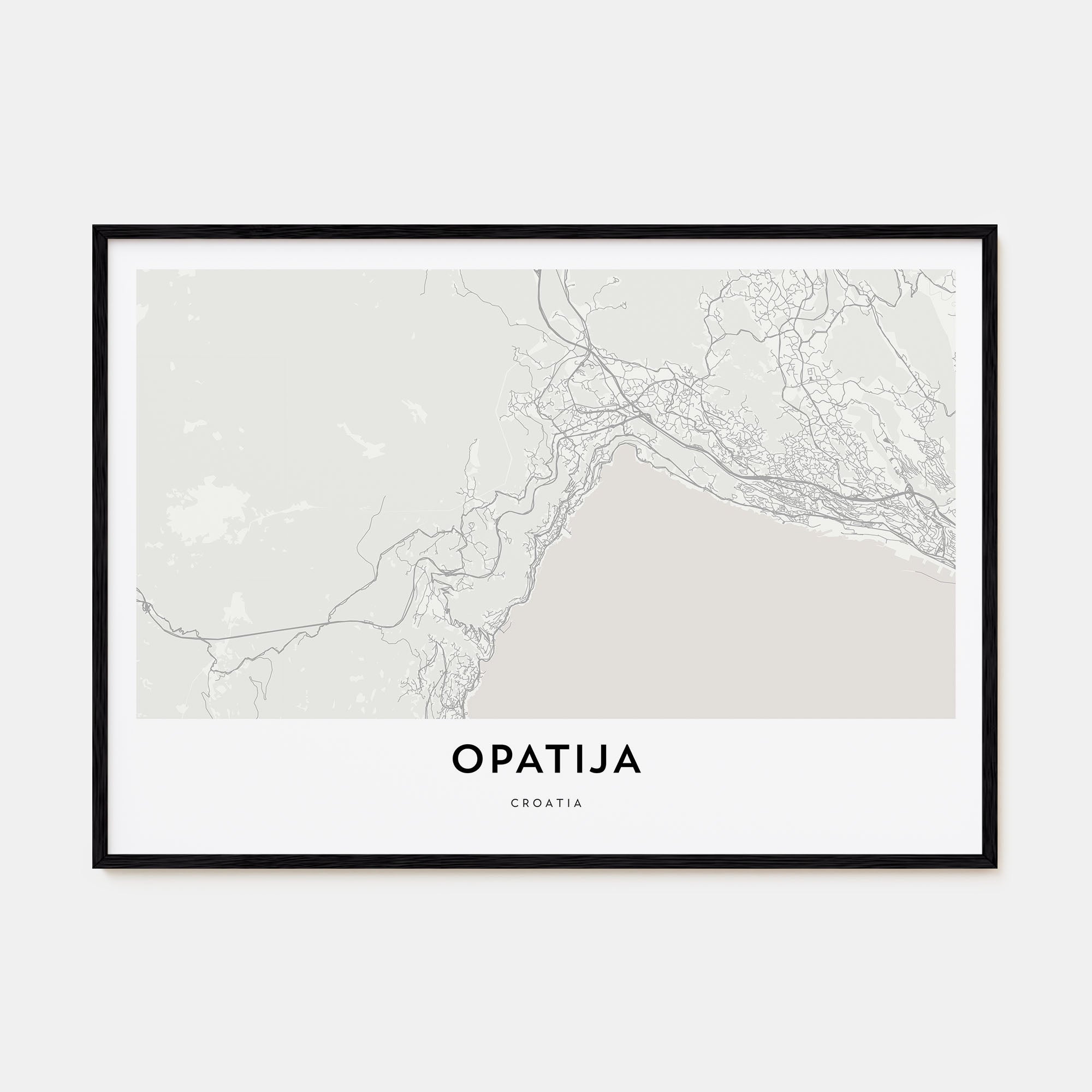 Opatija Map Landscape Poster