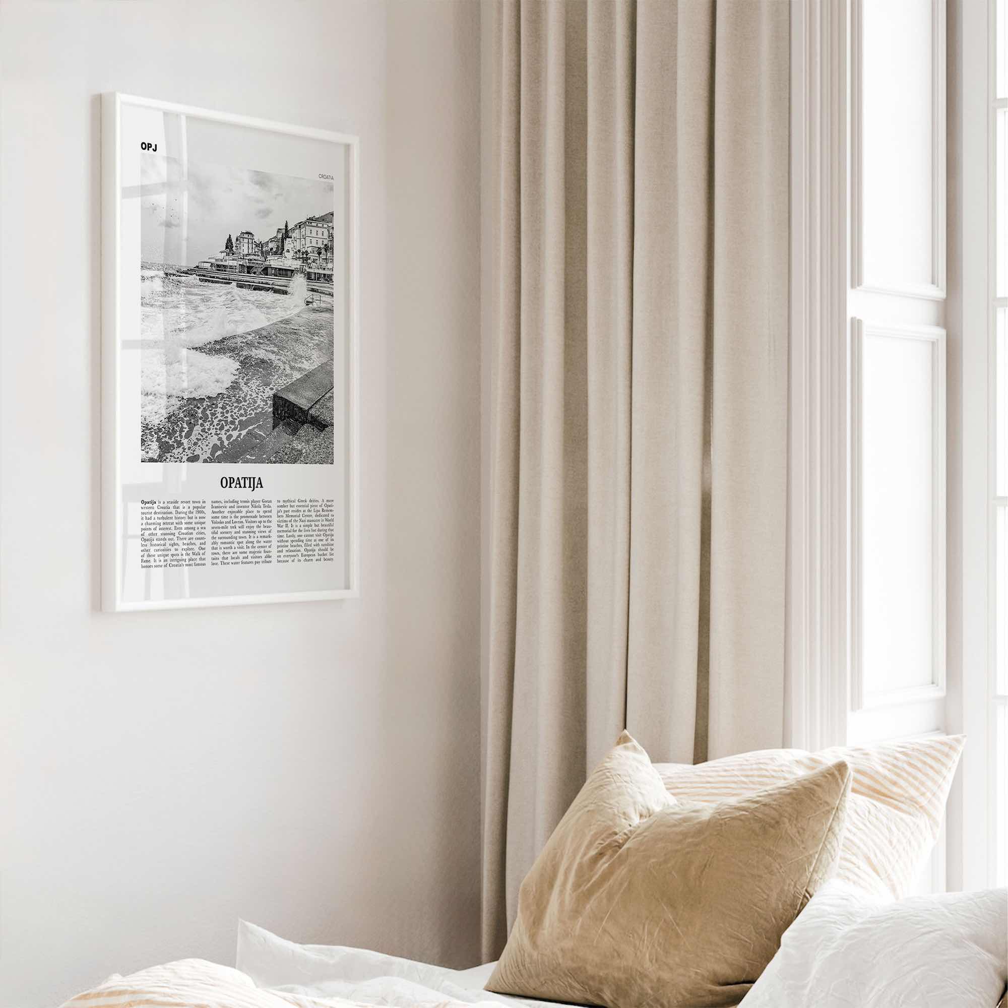 Opatija Print Black and White, Opatija Wall Art, Opatija Poster, Opatija Photo, Opatija Wall Décor, Abbazia, Sankt Jakobi, Croatia, Hrvatska