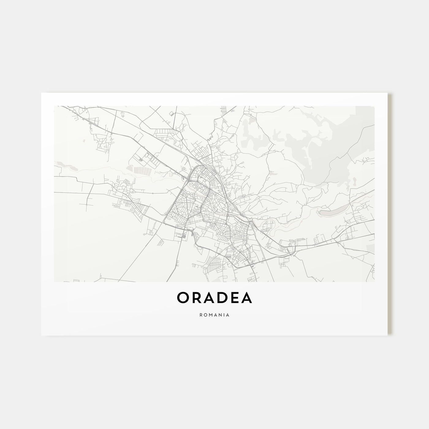 Oradea Map Landscape Poster
