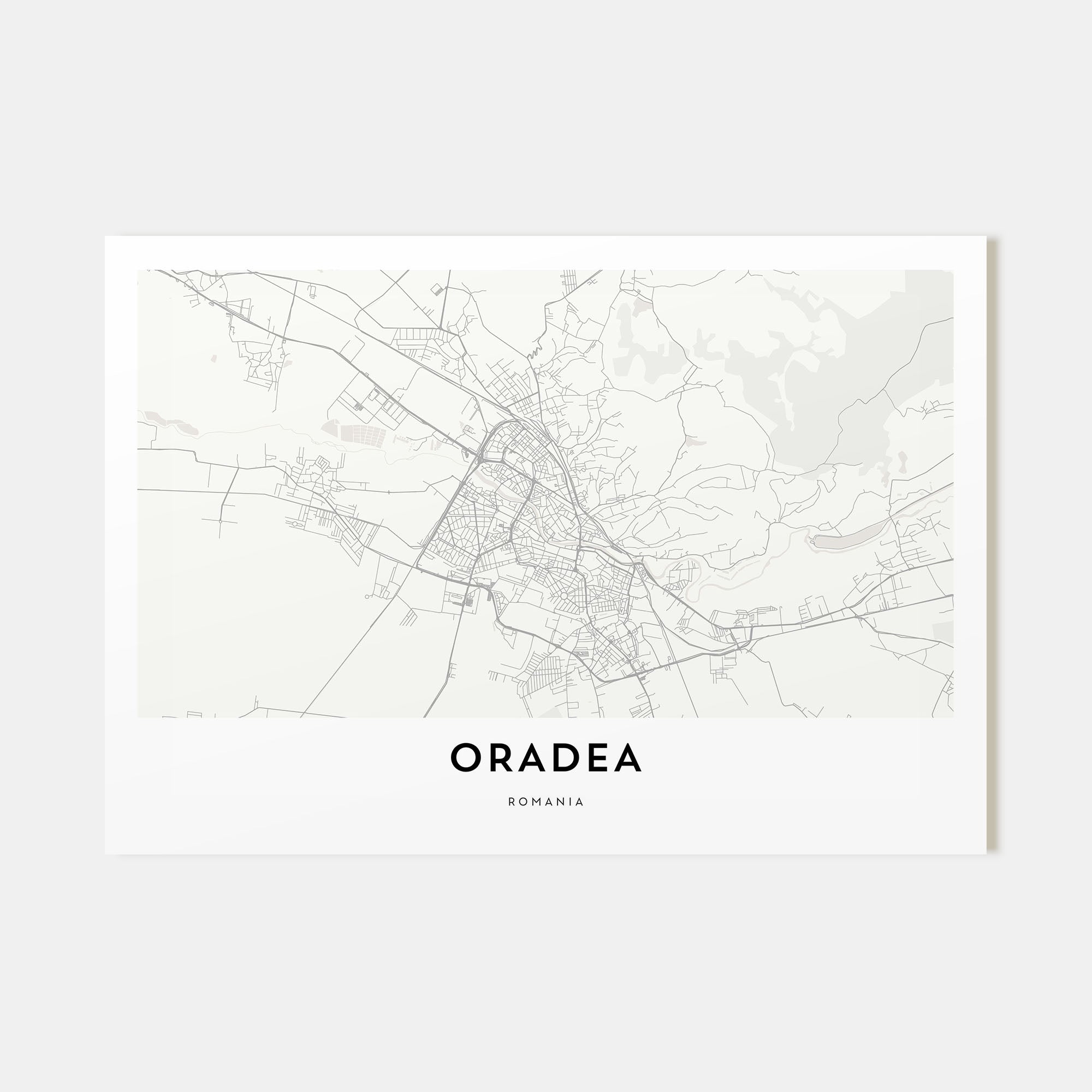 Oradea Map Landscape Poster