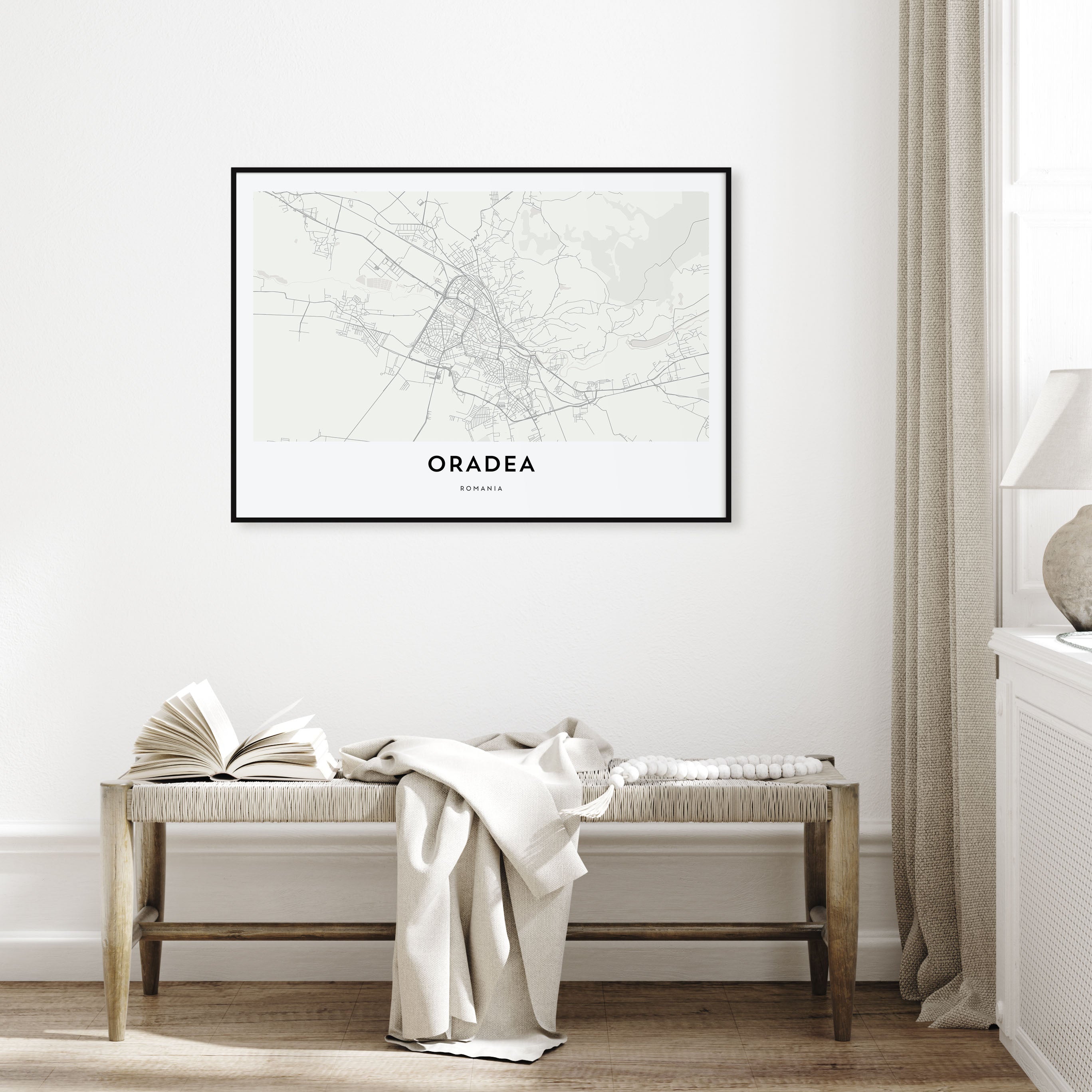 Oradea Map Landscape Poster