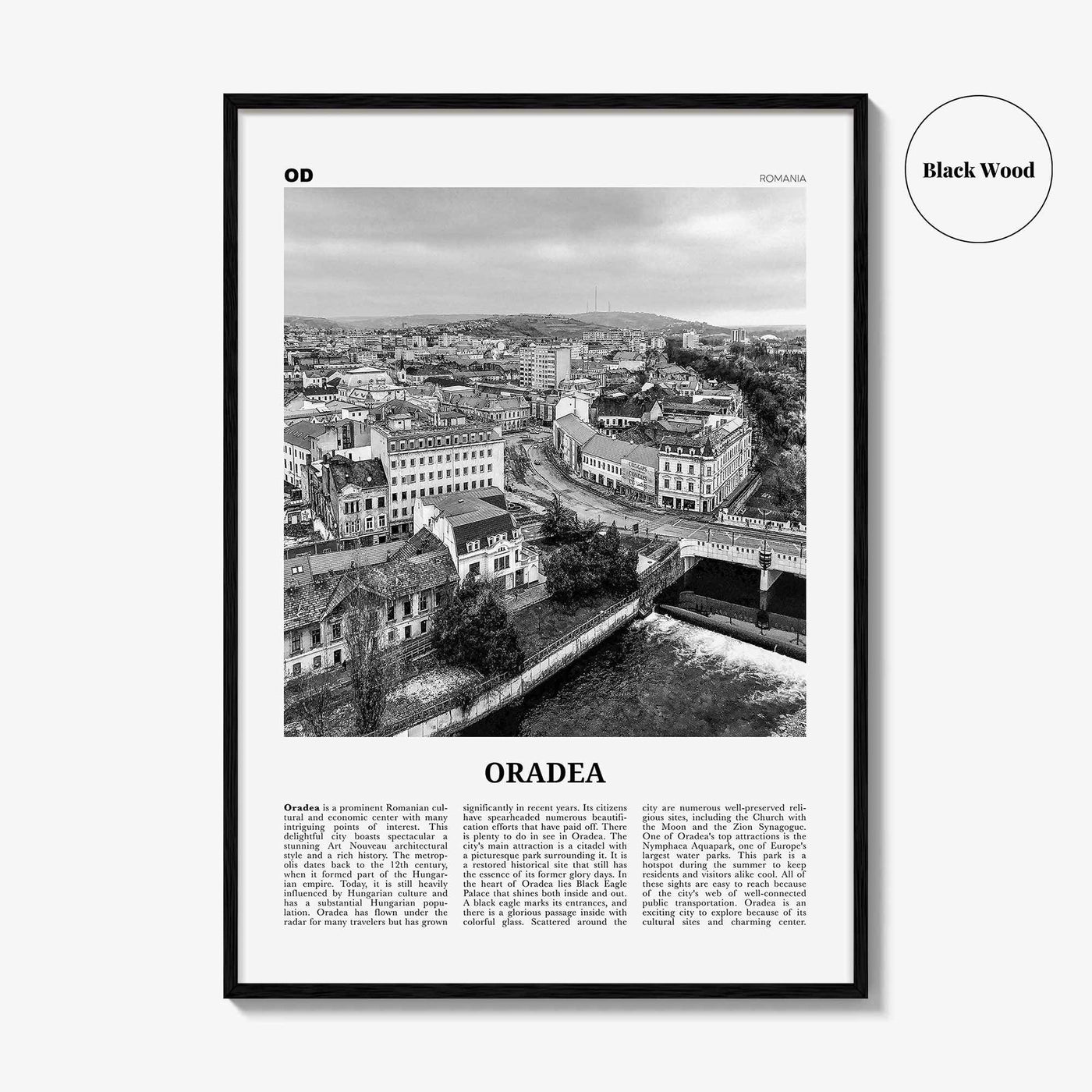 Oradea Print Black and White, Oradea Wall Art, Oradea Poster, Oradea Photo, Oradea Wall Décor, Nagyvárad, Großwardein, Romania, Crișana