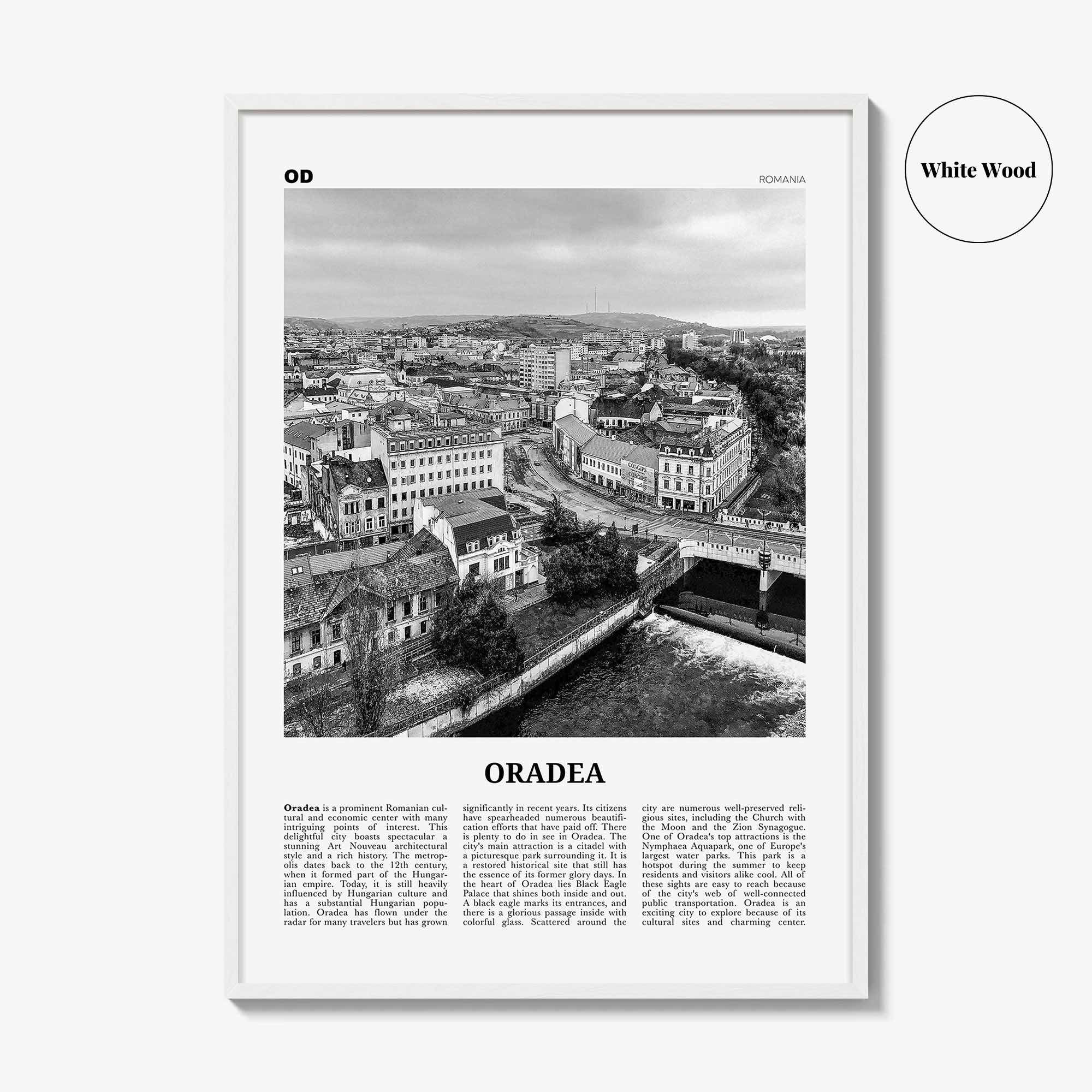 Oradea Print Black and White, Oradea Wall Art, Oradea Poster, Oradea Photo, Oradea Wall Décor, Nagyvárad, Großwardein, Romania, Crișana