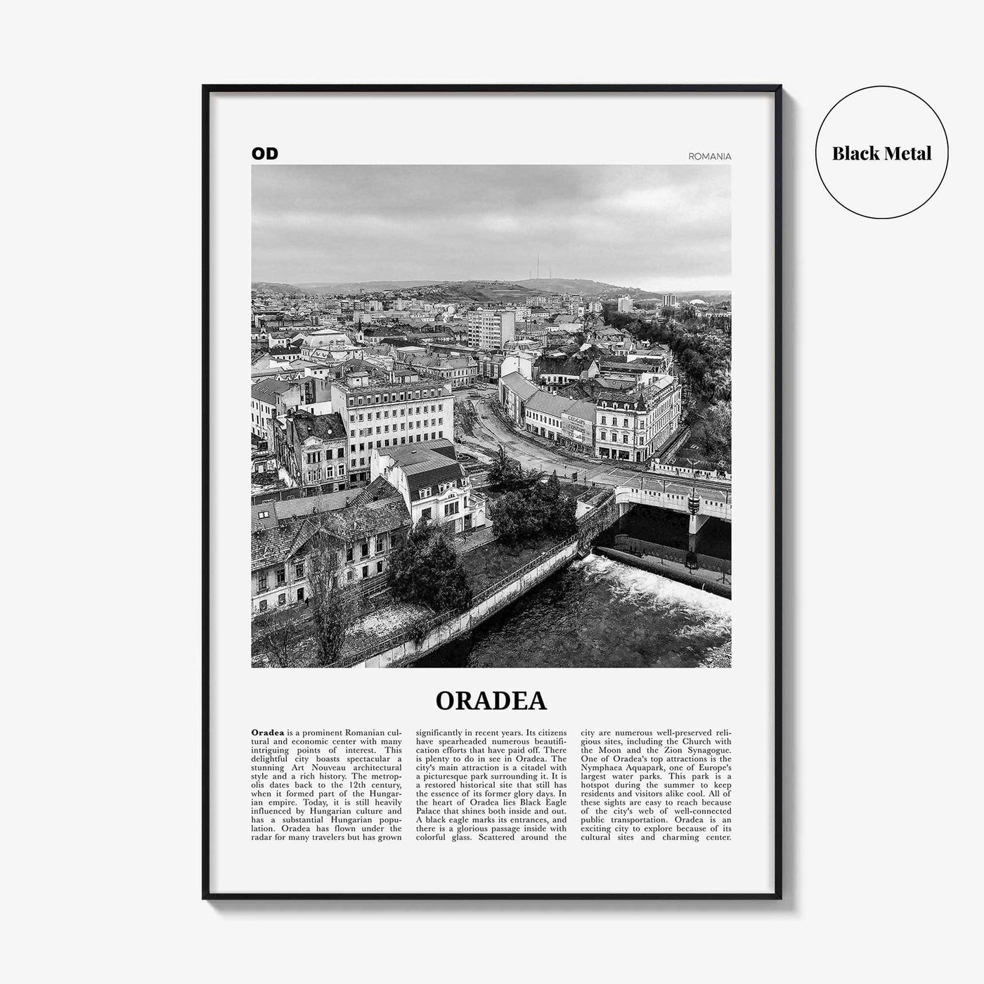 Oradea Print Black and White, Oradea Wall Art, Oradea Poster, Oradea Photo, Oradea Wall Décor, Nagyvárad, Großwardein, Romania, Crișana