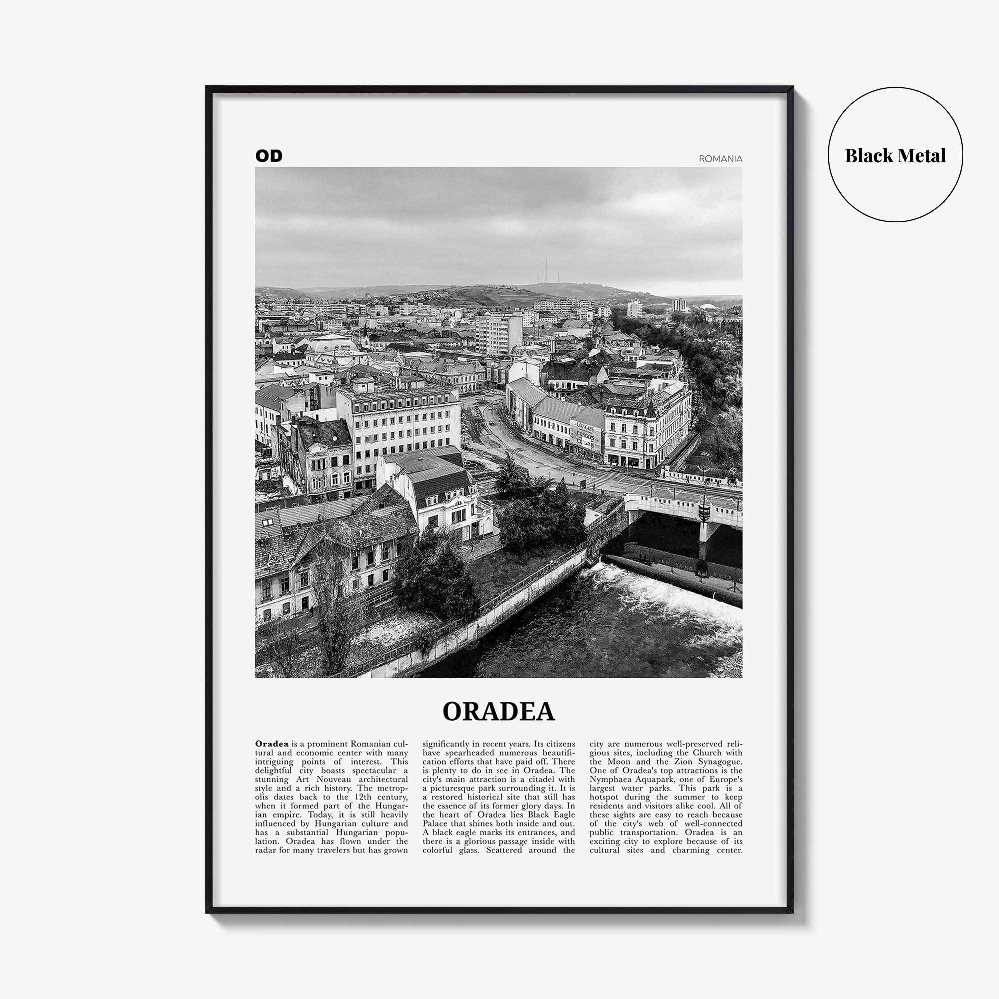 Oradea Print Black and White, Oradea Wall Art, Oradea Poster, Oradea Photo, Oradea Wall Décor, Nagyvárad, Großwardein, Romania, Crișana