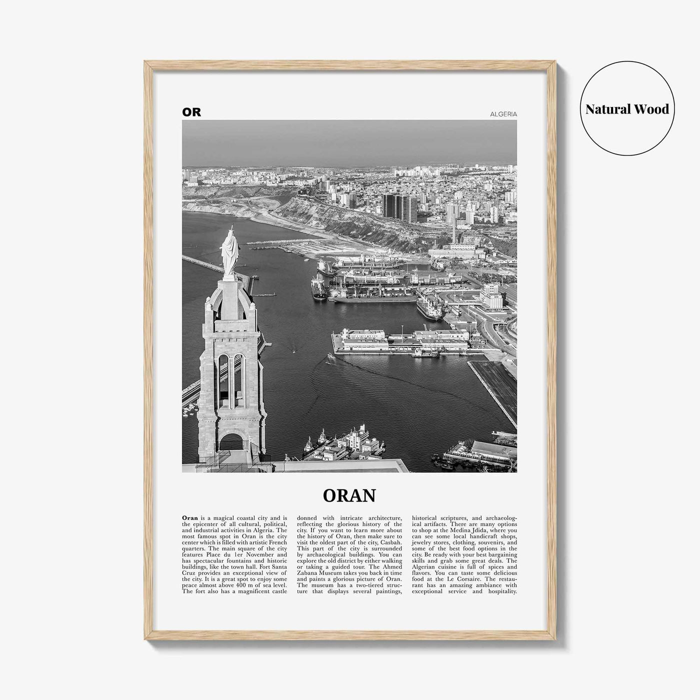 Oran Print Black and White, Oran Wall Art, Oran Poster, Oran Photo, Oran Wall Décor, Algeria, وهران