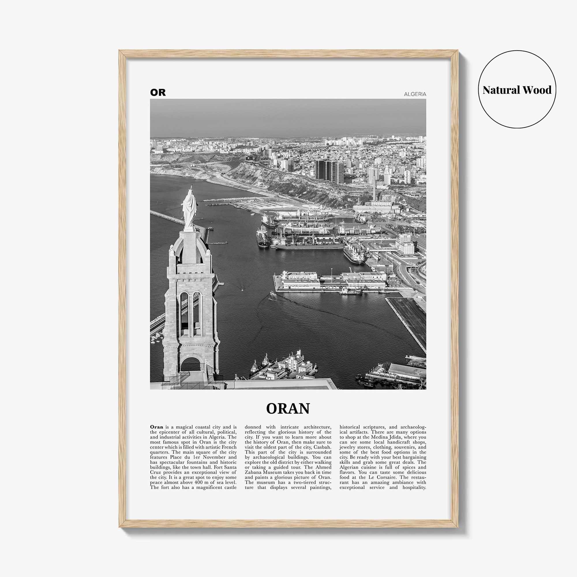 Oran Print Black and White, Oran Wall Art, Oran Poster, Oran Photo, Oran Wall Décor, Algeria, وهران