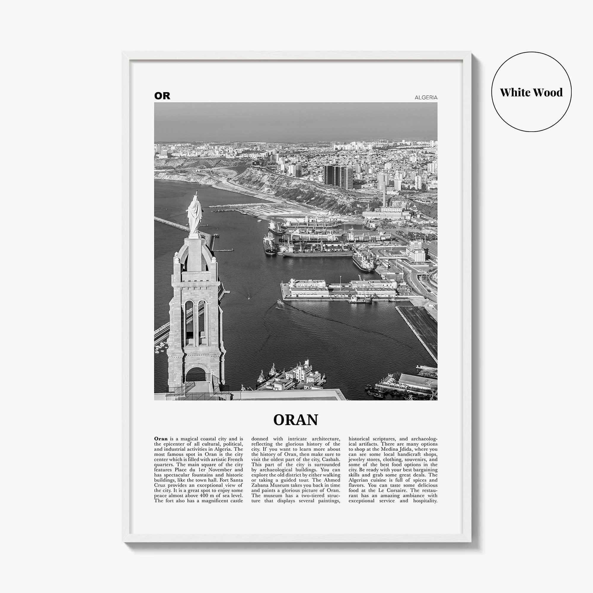 Oran Print Black and White, Oran Wall Art, Oran Poster, Oran Photo, Oran Wall Décor, Algeria, وهران