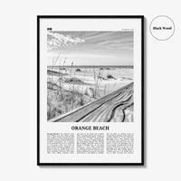Orange Beach Print Black and White, Orange Beach Wall Art, Orange Beach Poster, Orange Beach Photo, Orange Beach Wall Décor, Alabama, USA