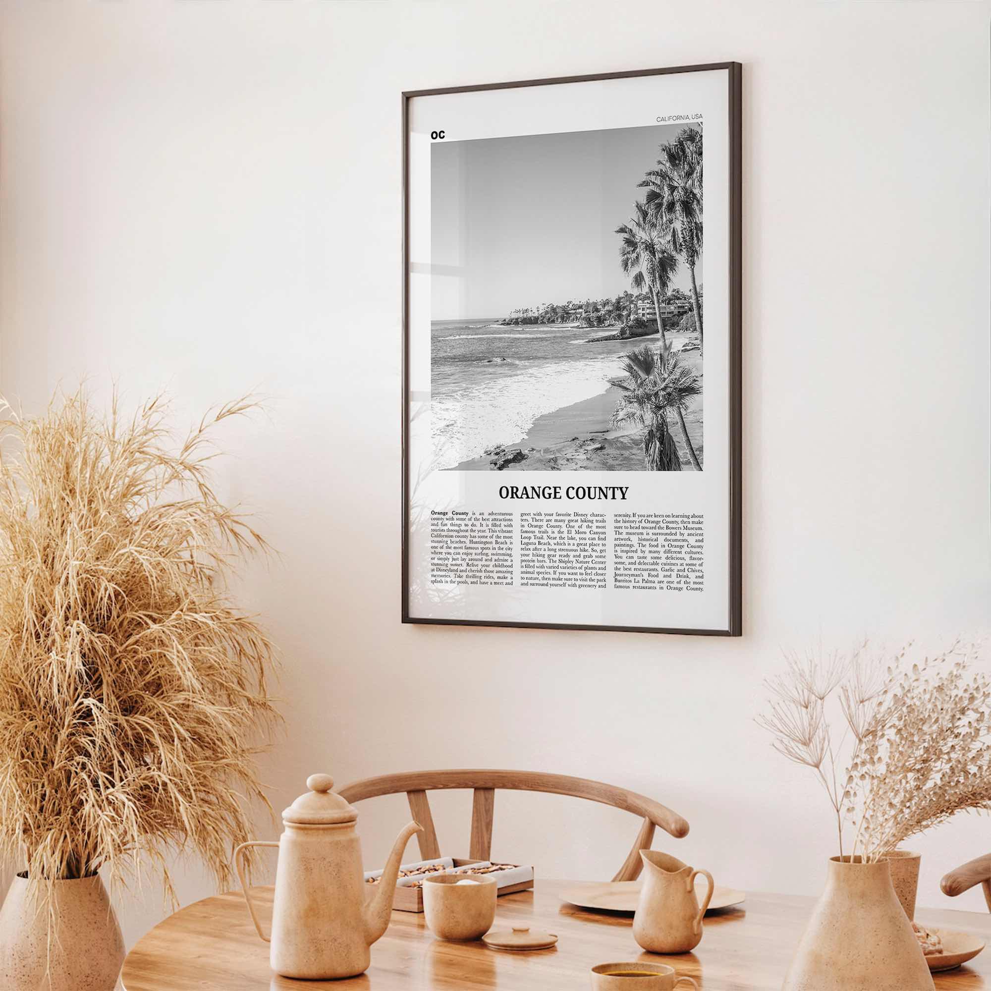 Orange County Print Black and White No 1, Orange County Wall Art, Orange County Poster, Orange County Photo, California, USA, United States