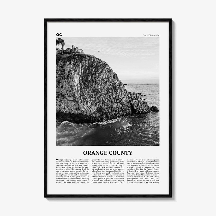 Orange County Print Black and White No 2, Orange County Wall Art, Orange County Poster, Orange County Photo, California, USA, United States