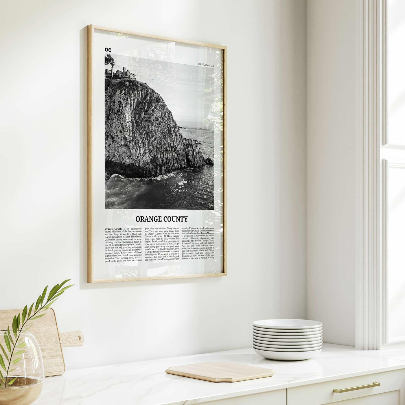 Orange County Print Black and White No 2, Orange County Wall Art, Orange County Poster, Orange County Photo, California, USA, United States