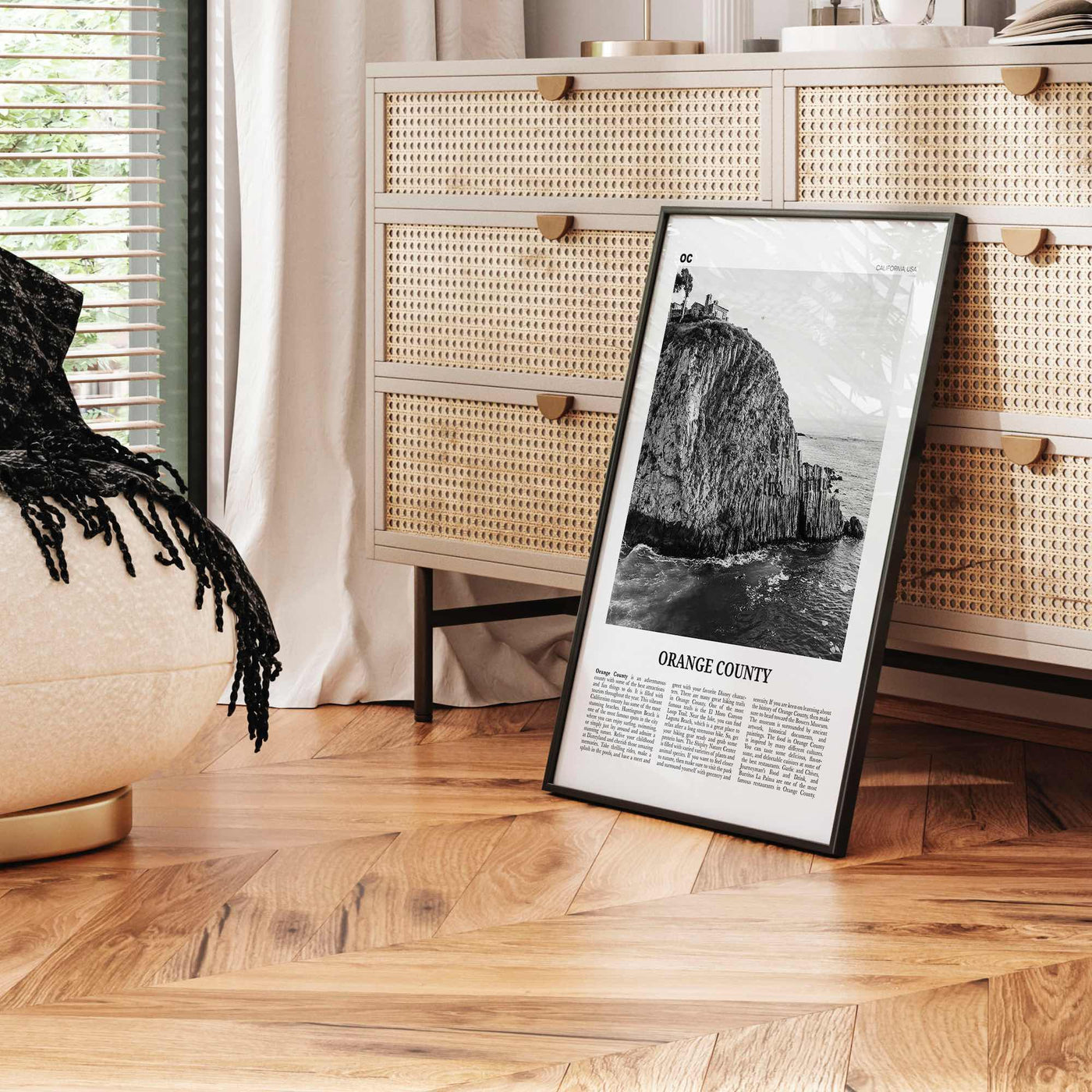 Orange County Print Black and White No 2, Orange County Wall Art, Orange County Poster, Orange County Photo, California, USA, United States