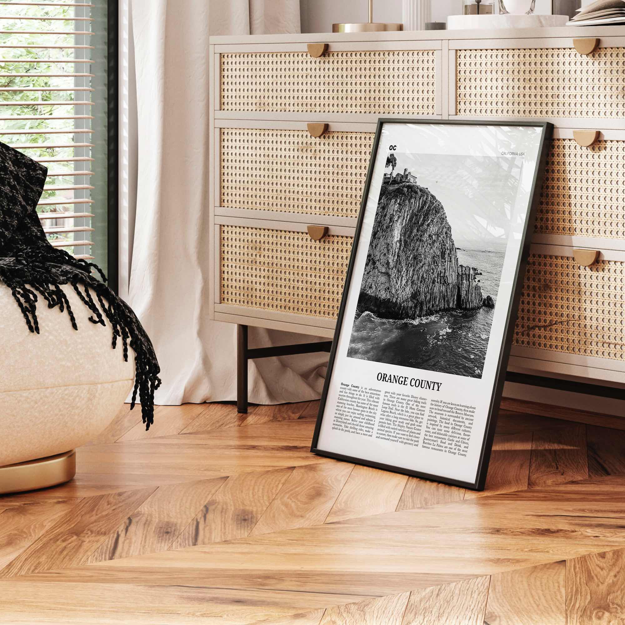 Orange County Print Black and White No 2, Orange County Wall Art, Orange County Poster, Orange County Photo, California, USA, United States