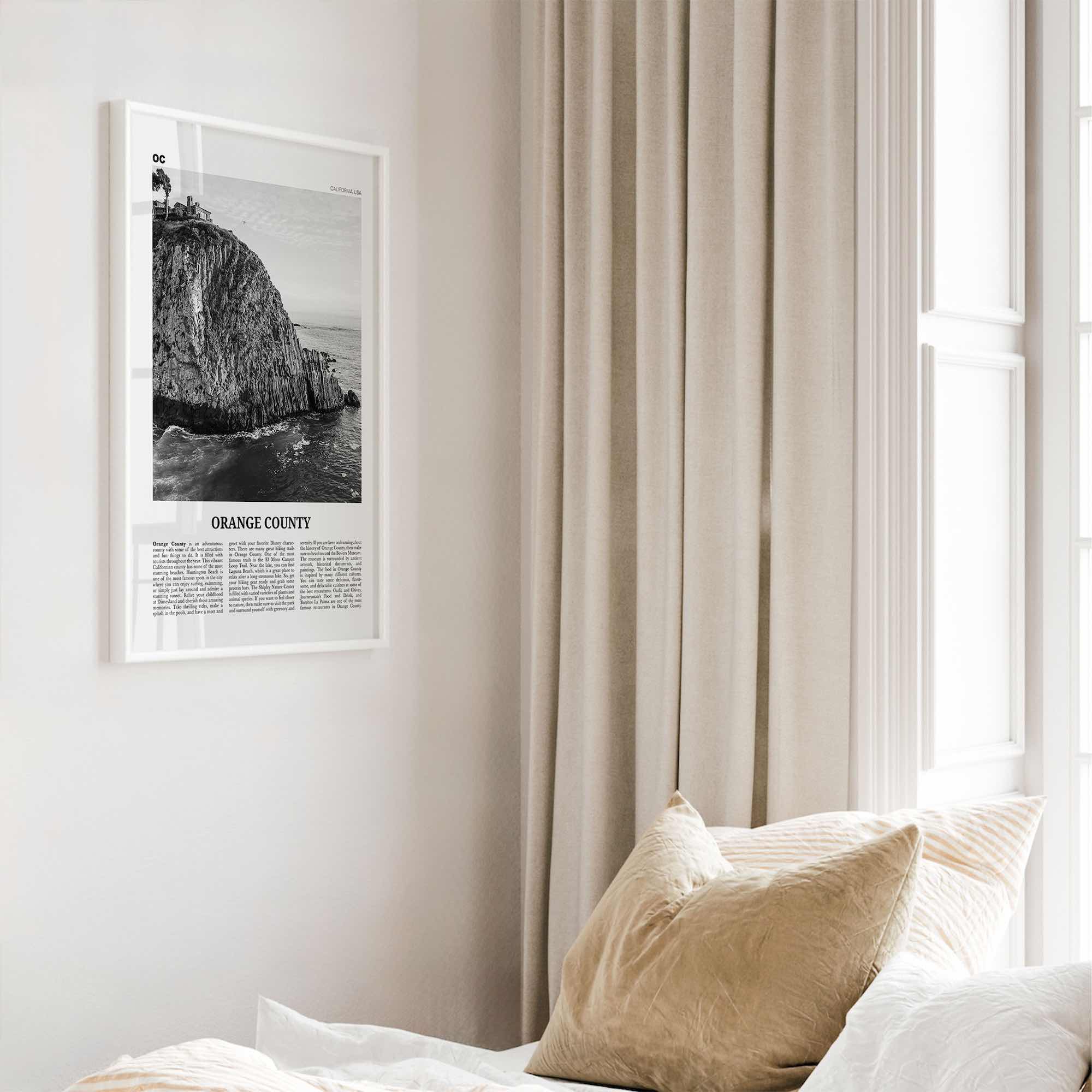 Orange County Print Black and White No 2, Orange County Wall Art, Orange County Poster, Orange County Photo, California, USA, United States