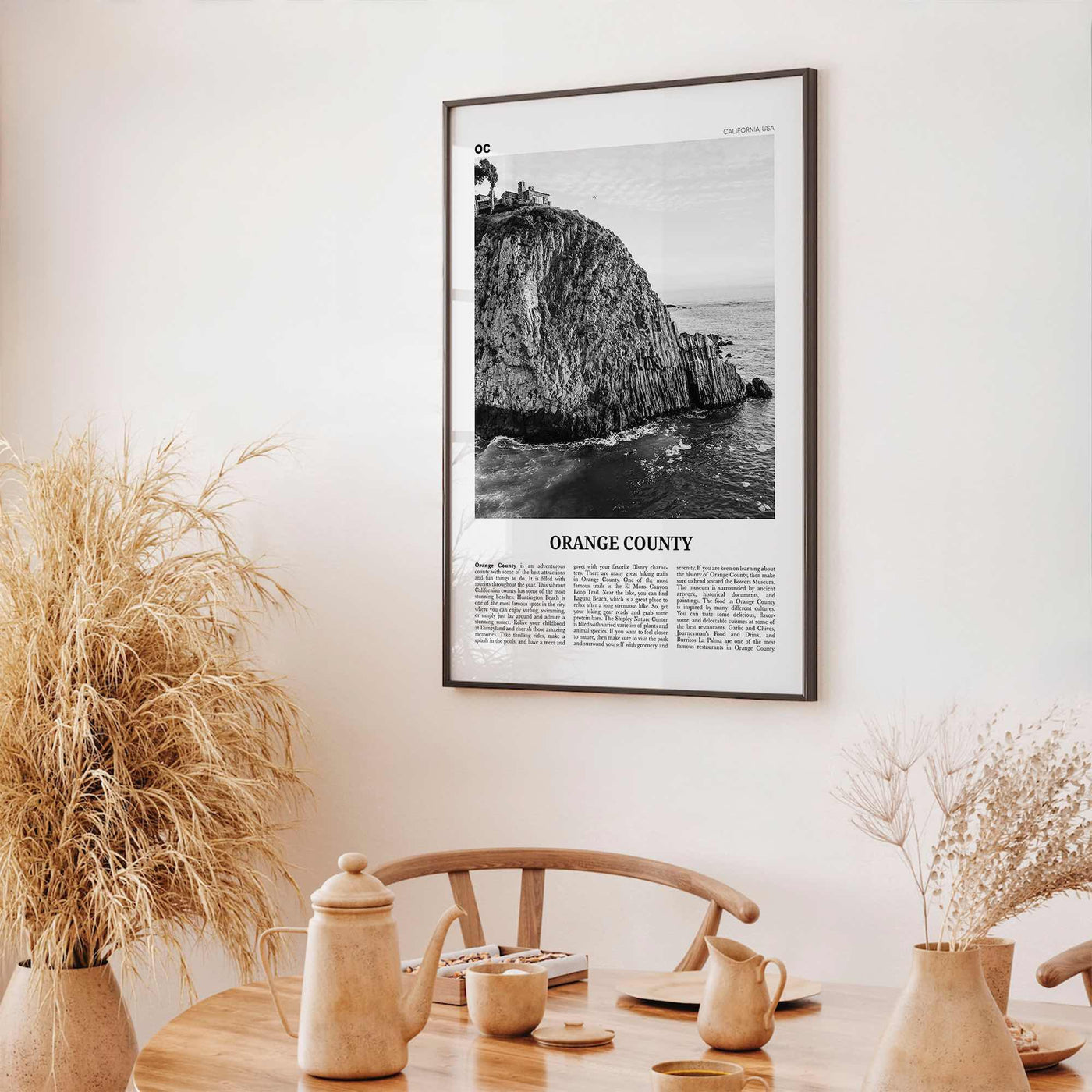 Orange County Print Black and White No 2, Orange County Wall Art, Orange County Poster, Orange County Photo, California, USA, United States