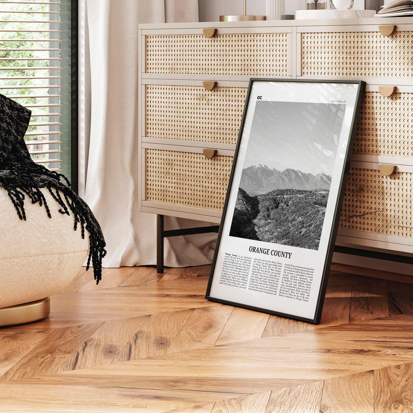 Orange County Print Black and White No 3, Orange County Wall Art, Orange County Poster, Orange County Photo, California, USA, United States