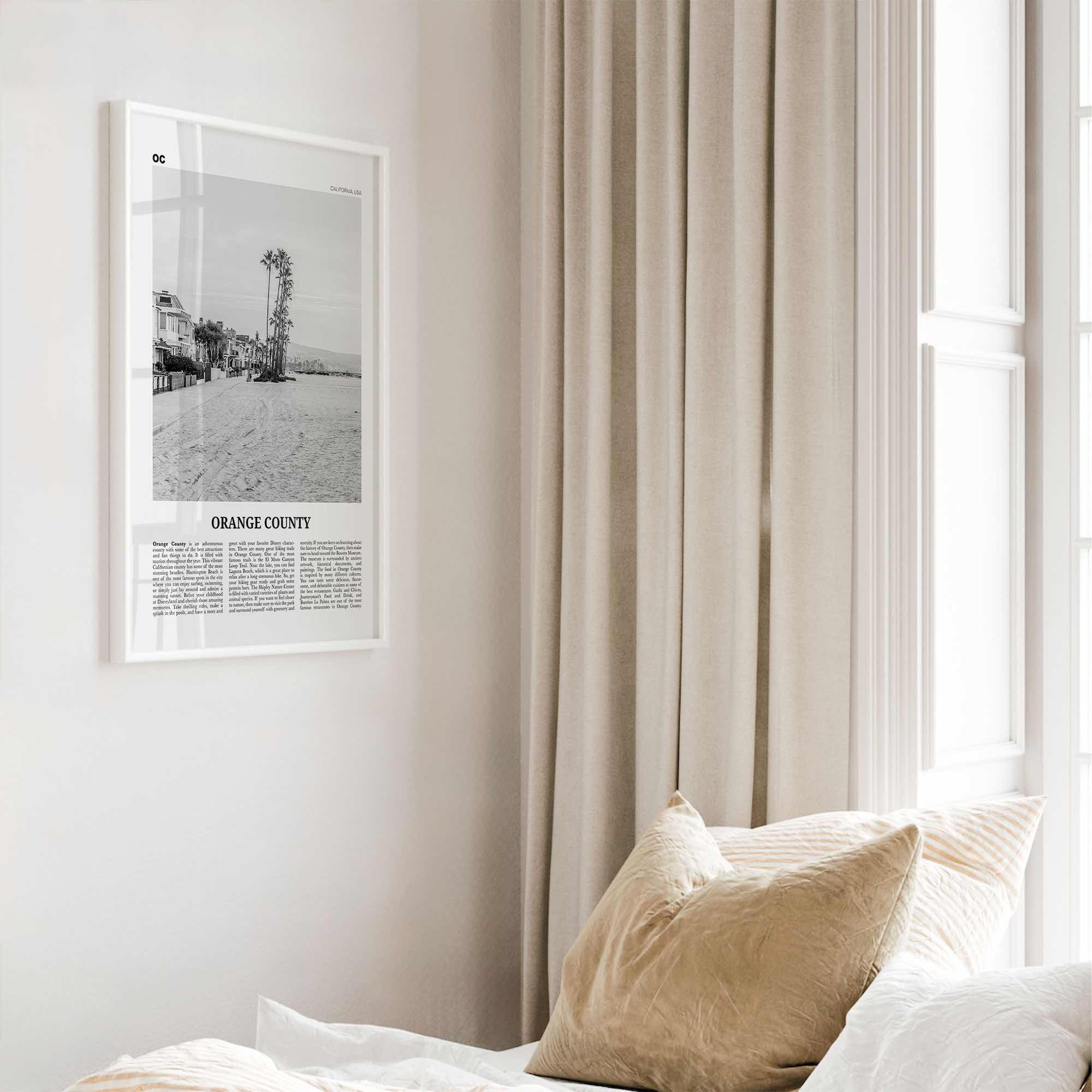 Orange County Print Black and White No 4, Orange County Wall Art, Orange County Poster, Orange County Photo, California, USA, United States